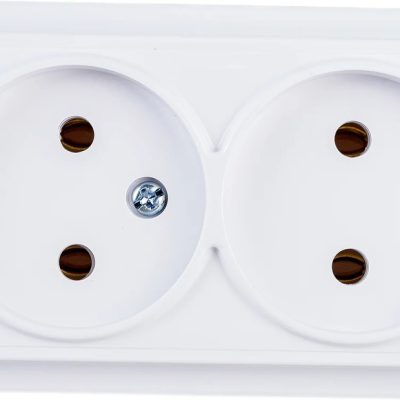 Розетка 2-м ОП без заземл. бел. Bylectrica РА16-0141