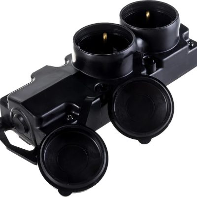 Колодка 2-м 16А IP44 250В с заземл. каучук черн. Bylectrica Р16-415