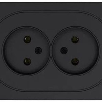 Розетка 2-м СП OSEN без заземл. ПБТ механизм черн. бархат LEZARD 743-4200-128B