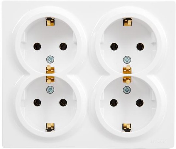 Розетка 4-м ОП LETO с заземл. закрытый корпус ПБТ бел. LEZARD 752-0200-127BDP Розетка 4-м ОП LETO с заземл. закрытый корпус ПБТ бел. LEZARD 752-0200-127BDP