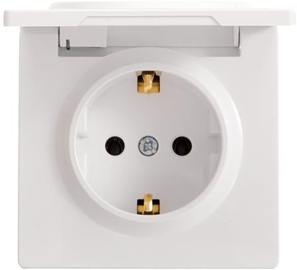 Розетка 1-м ОП LETO с заземл. с крышкой LETO ПБТ бел. LEZARD 752-0200-123B Розетка 1-м ОП LETO с заземл. с крышкой LETO ПБТ бел. LEZARD 752-0200-123B