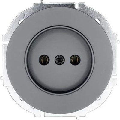 Розетка 1-м СП OSEN без заземл. ПБТ механизм сер. матов. LEZARD 743-7488-121B