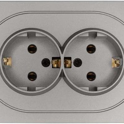 Розетка 2-м СП OSEN с заземл. ПБТ механизм сер. матов. LEZARD 743-7400-127B