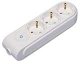 Колодка удлинителя 3-м с заземл. защ. шторки с выкл. Makel N3310000