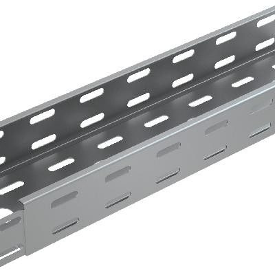 Лоток листовой перфорированный 100х50 L3000 сталь 0.55мм "БЫСТРЫЙ МОНТАЖ" LP50-100-0.55-3000 КМ LO06