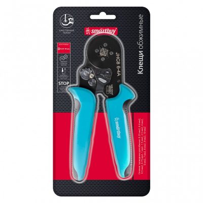 Клещи обжимные, 0,25-10мм2, квадрат., для трубч. изолир. и неизолир. нак.,Smartbuy tools