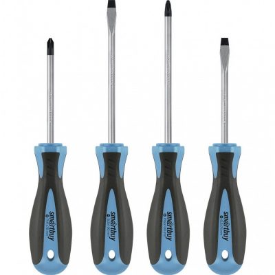 Набор отверток 4 штуки, шлицевые и крестовые, намагниченный наконечник, CR-V, Smartbuy Tools