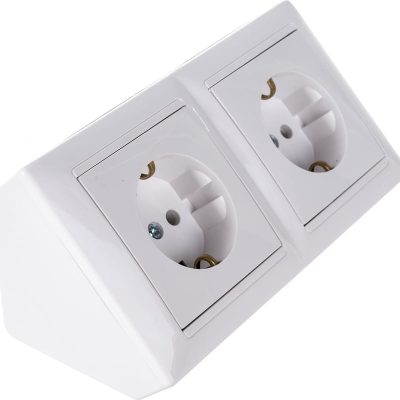 Блок угловой 2-местной розетки без заземл. СТИЛЬ 10А 250В IP20 бел. Bylectrica РА16-751