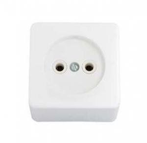 Розетка 1-м ОП 10А IP20 без заземл. бел. Bylectrica РА10-212