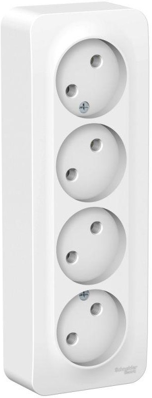 Розетка 4-м ОП 16А без заземл. защ. шторки бел. Bylectrica РА16-277 Розетка 4-м ОП 16А без заземл. защ. шторки бел. Bylectrica РА16-277