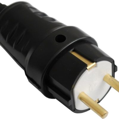 Вилка штепсельная 16А с заземл. каучук черн. Bylectrica В16-362